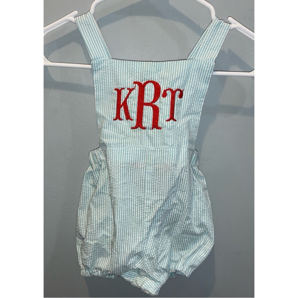 Light blue overalls with KTR monogramam